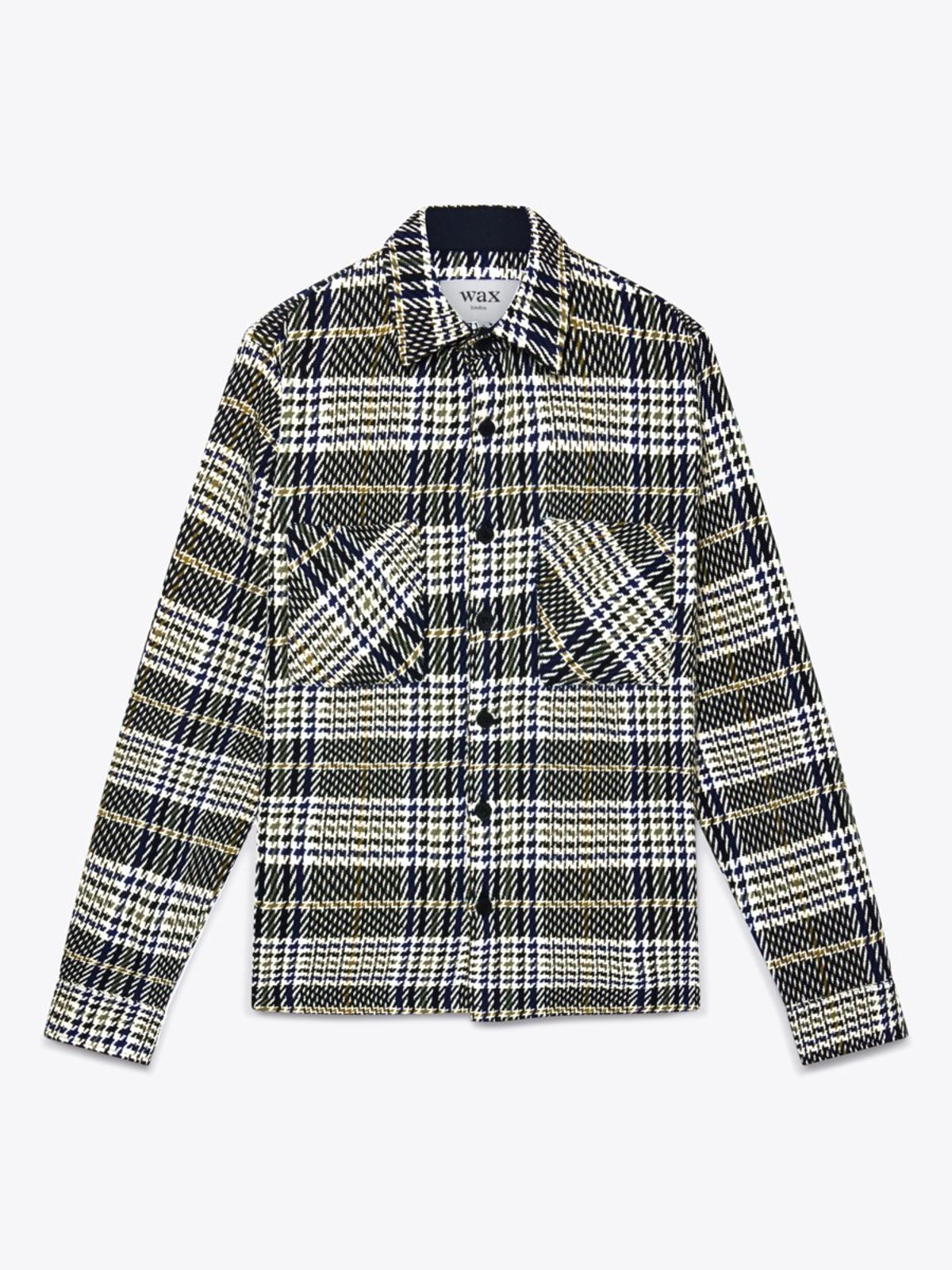 Wax London Whiting Overshirt - Houndstooth Plaid Green - Image 3 of 3