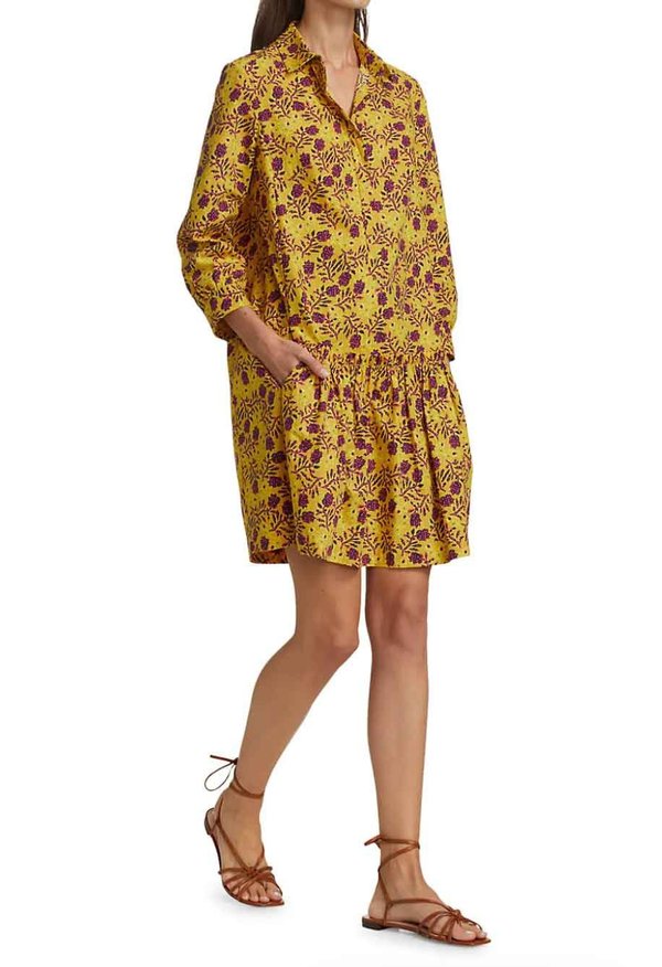 saloni tilly shirt dress Orange Tilly Ruffle Dress by SALONI