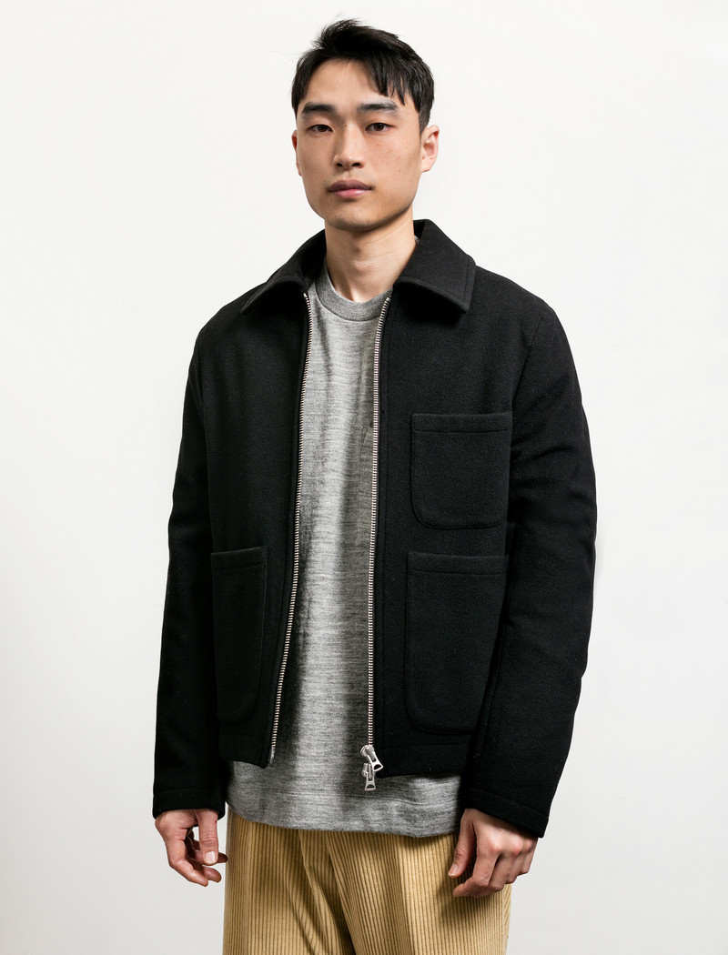 Our Legacy Patch Blouson Black Soft Wool | Garmentory