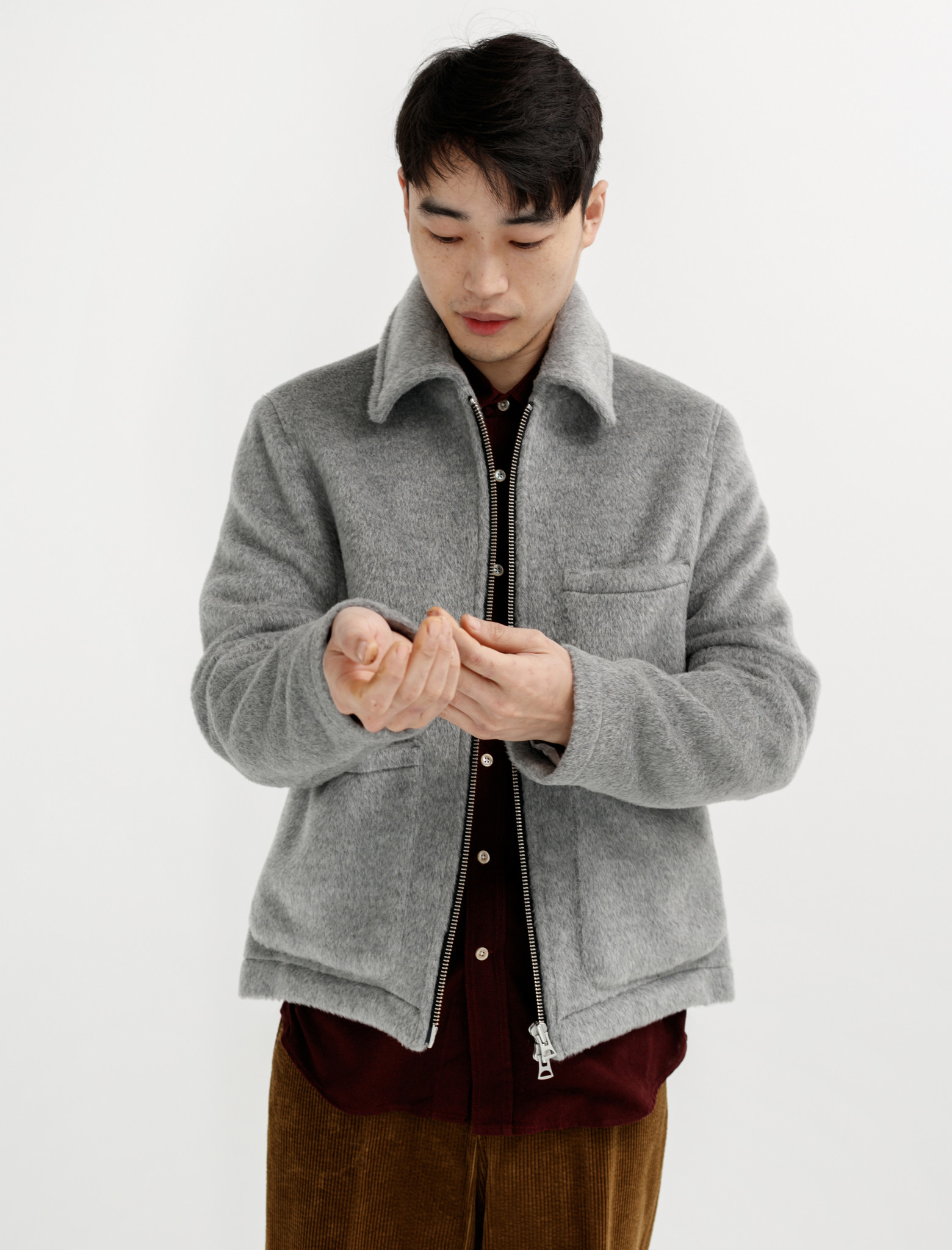 Our Legacy Patch Blouson Grey Cilium Wool | Garmentory