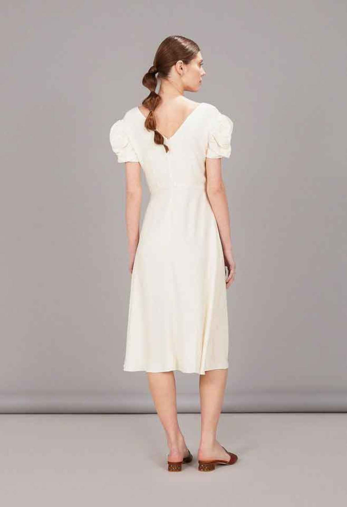 Saloni Margot Dress - Cream - Image 7 of 10
