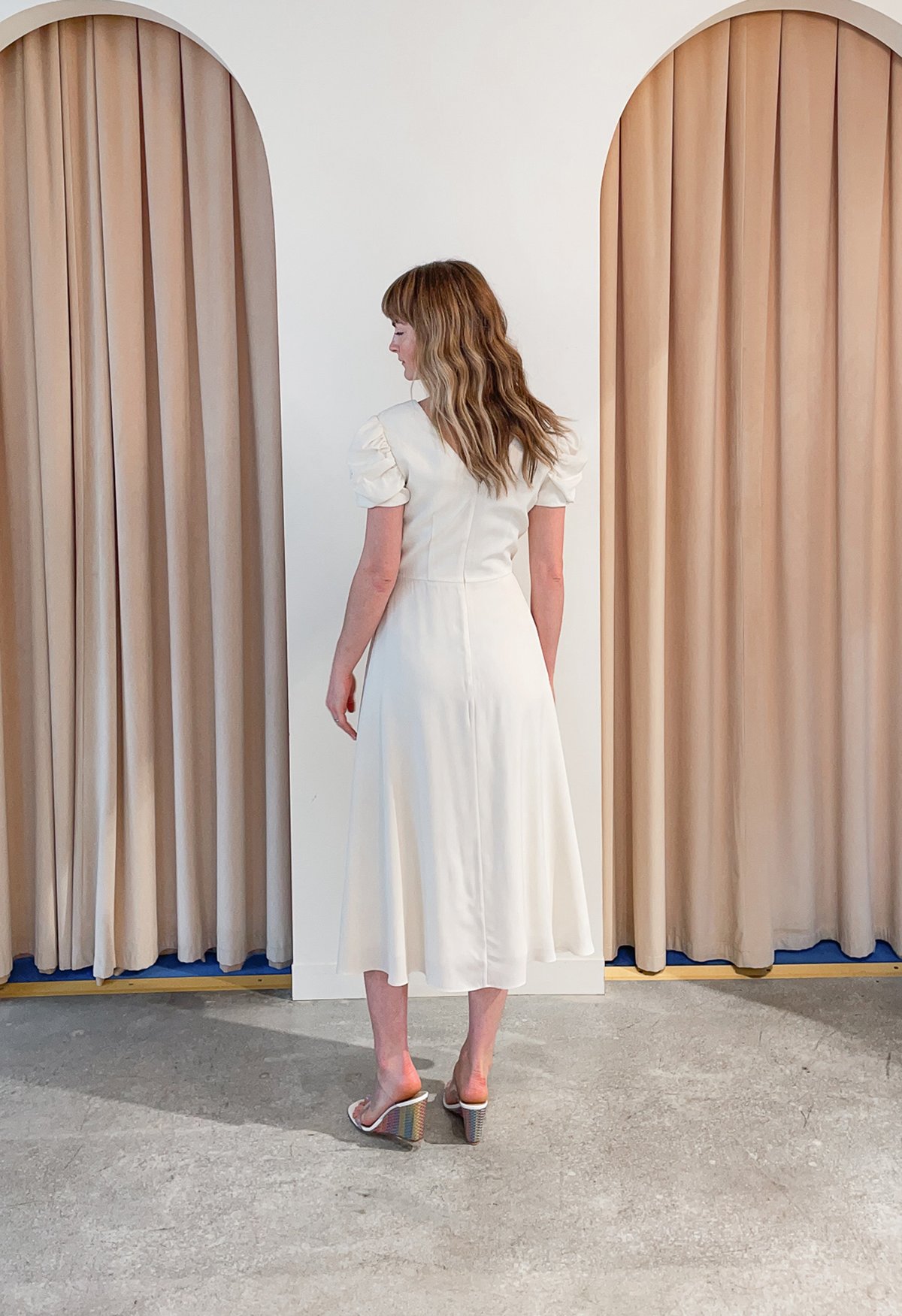 Saloni Margot Dress - Cream - Image 3 of 10