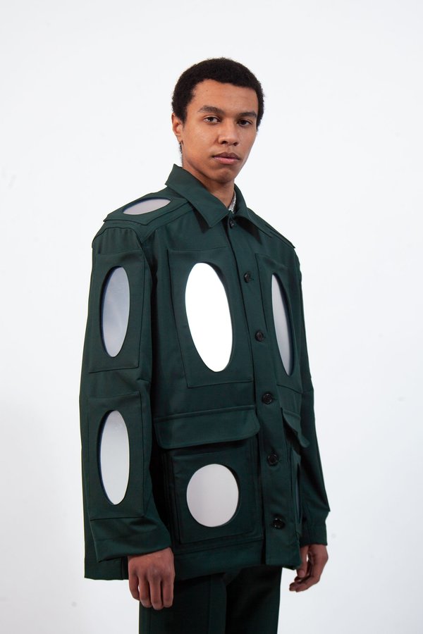 Walter Van Beirendonck Mirror Work Jacket - Black | Garmentory