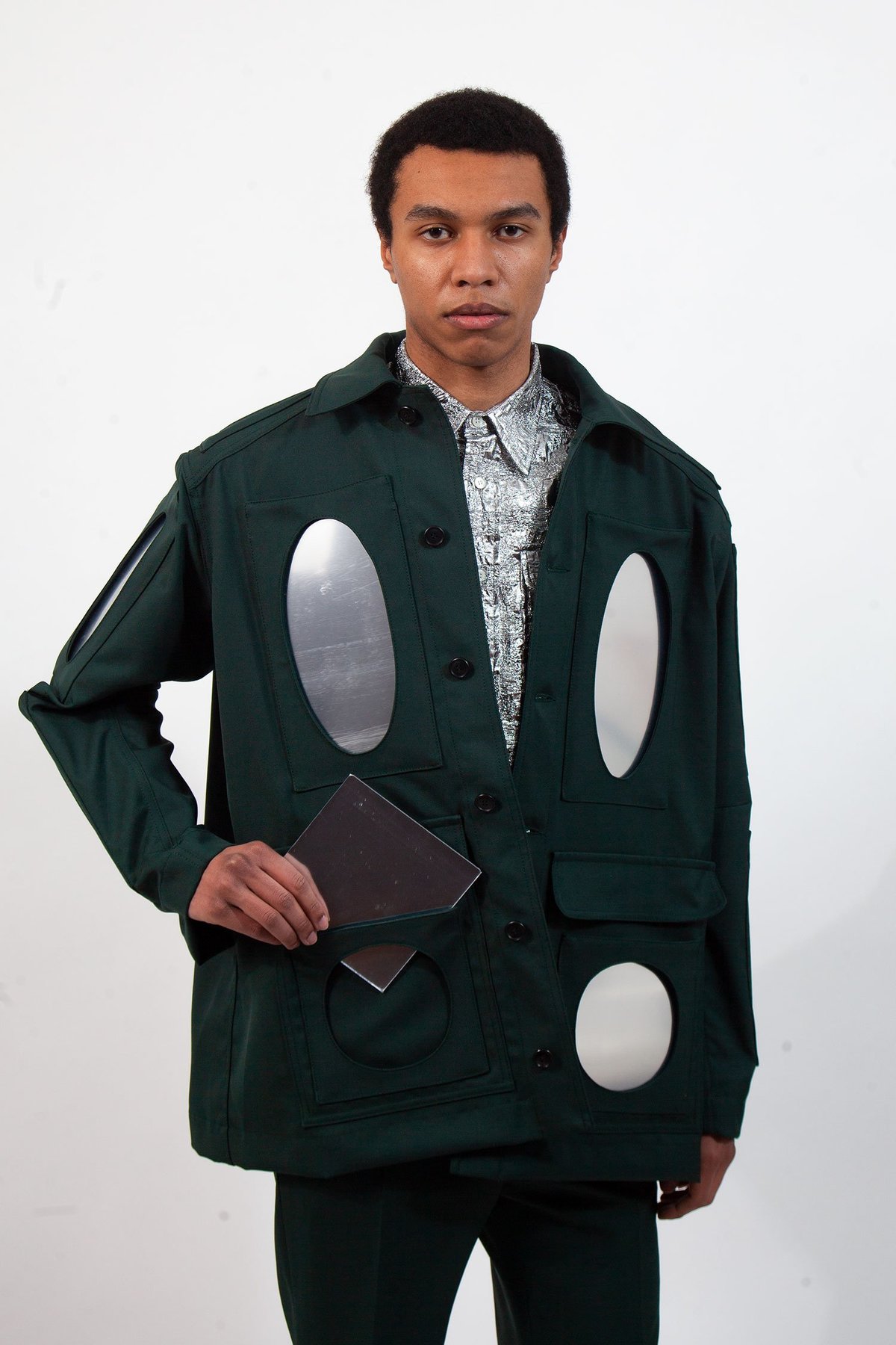 Walter Van Beirendonck Mirror Work Jacket - Black | Garmentory