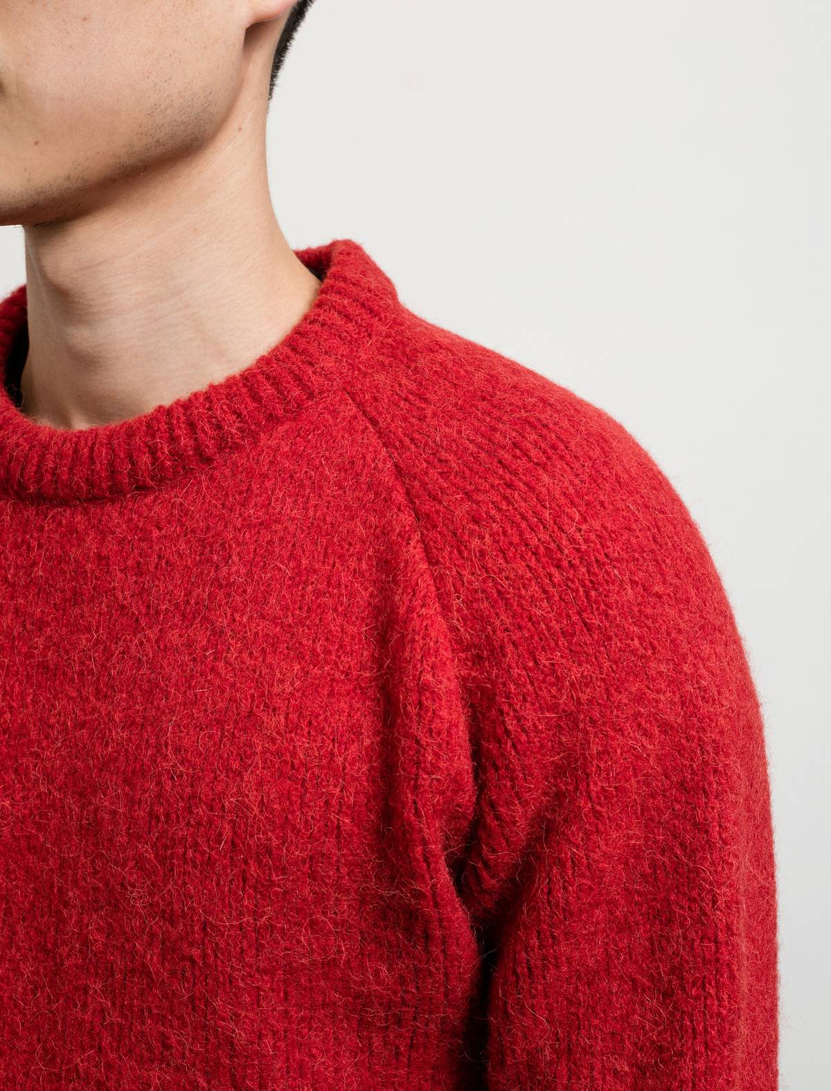 Our Legacy Roundneck Raglan Red Needled | Garmentory