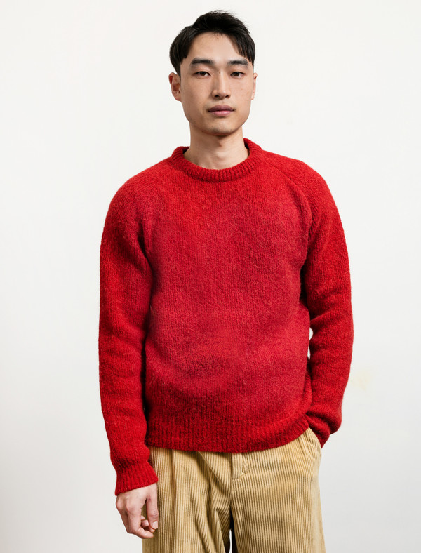 Our Legacy Roundneck Raglan Red Needled | Garmentory