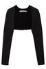 Theopen Product COTTON RIBBED BOLERO KNIT TOP sweater - BLACK - Thumbnail 4