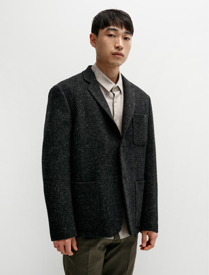 Margaret Howell Shirt Jacket Harris Tweed Charcoal | Garmentory