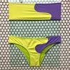 Laura Urbinati Onde Wavy Bandeau Bikini Set - Acid Green/Lilac - Thumbnail 3