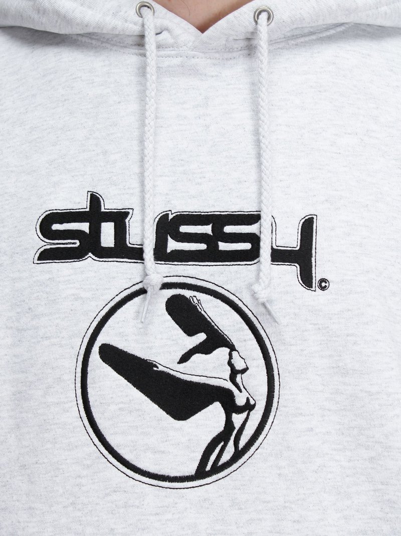 Stussy Flight Embroidered Hood sweater - Ash Heather