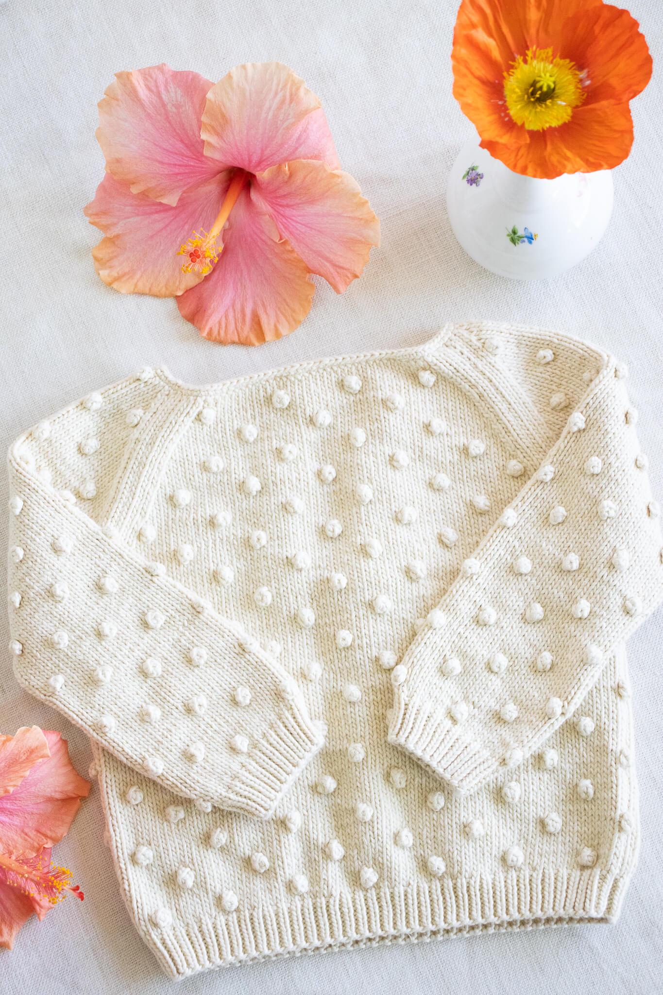 Kids Misha & Puff Summer Popcorn Sweater - String | Garmentory