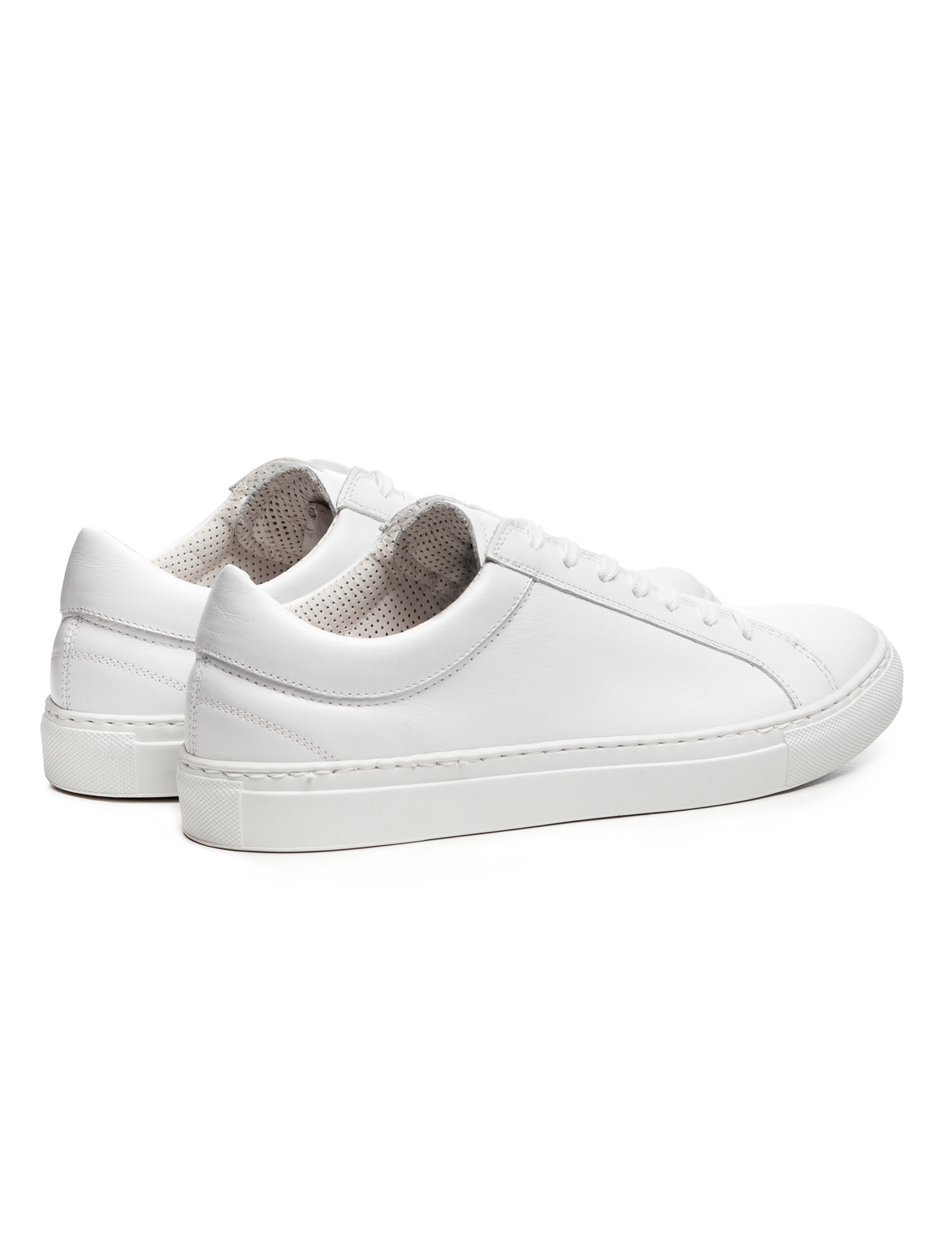 Erik Schedin Men's White Leather Sneaker Garmentory