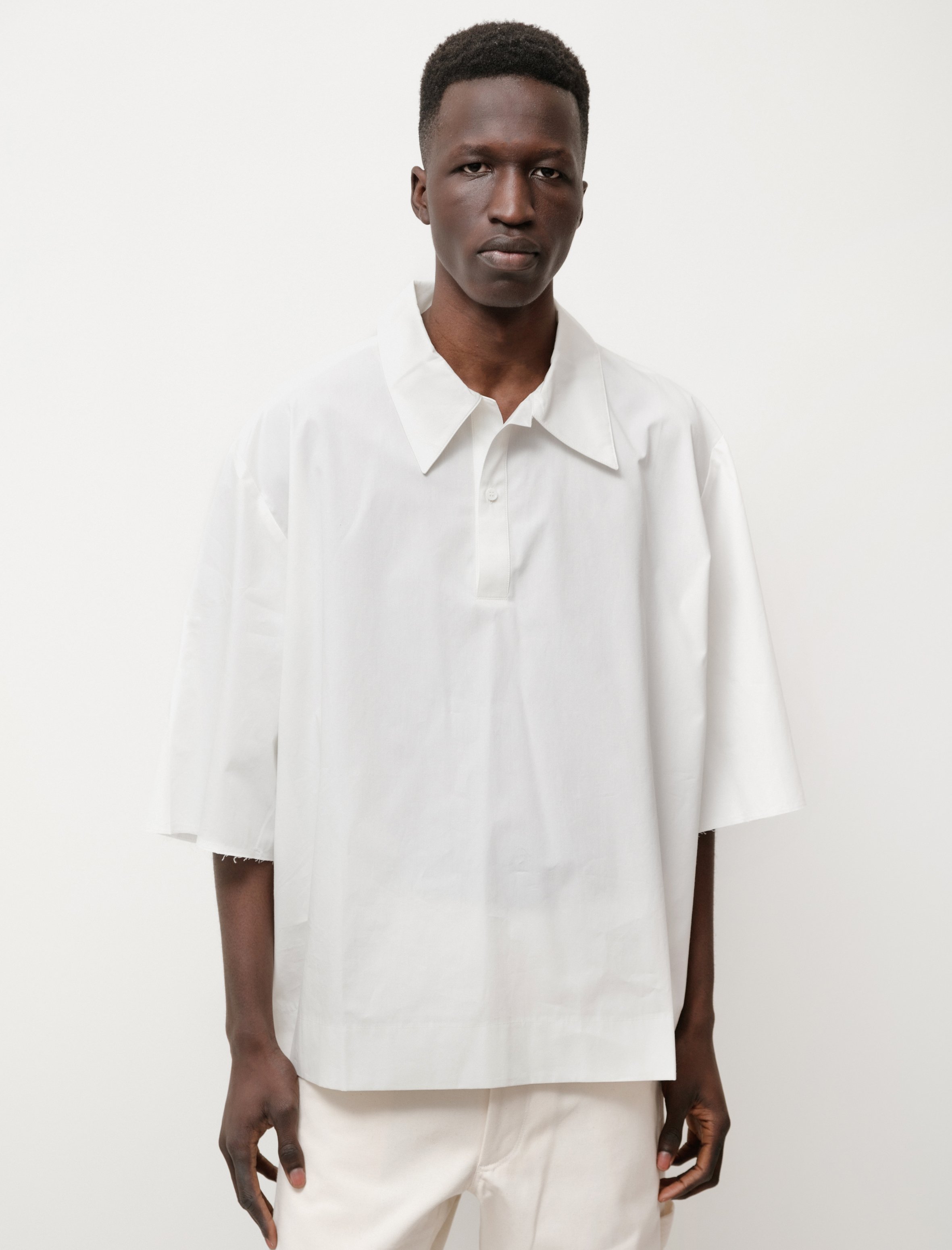 Camiel Fortgens Short Sleeve Button Polo Shirt - White | Garmentory