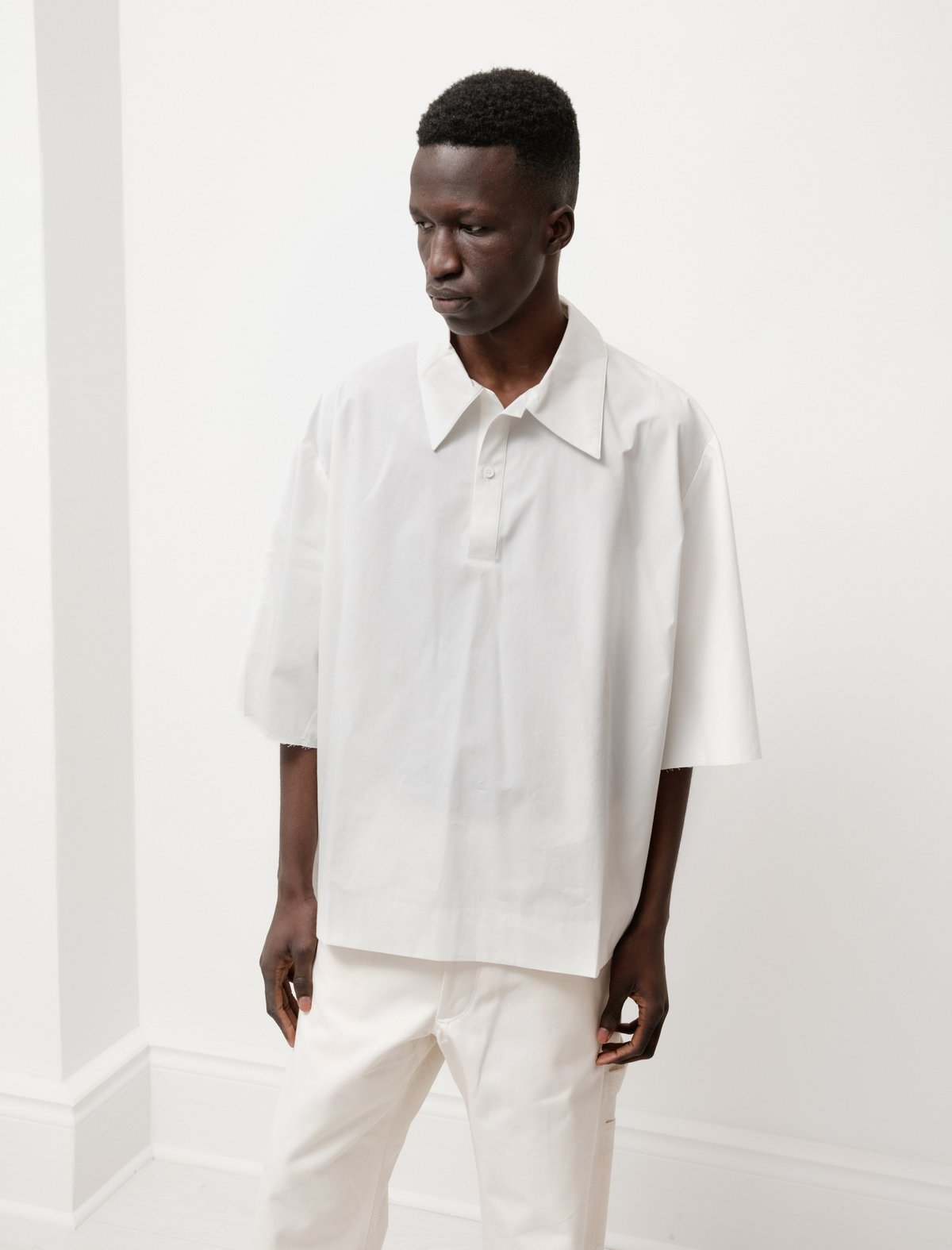 Camiel Fortgens Short Sleeve Button Polo Shirt - White | Garmentory