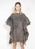 Oversized T shirt Dress with Flounced Sleeves - Khaki - Thumbnail 1