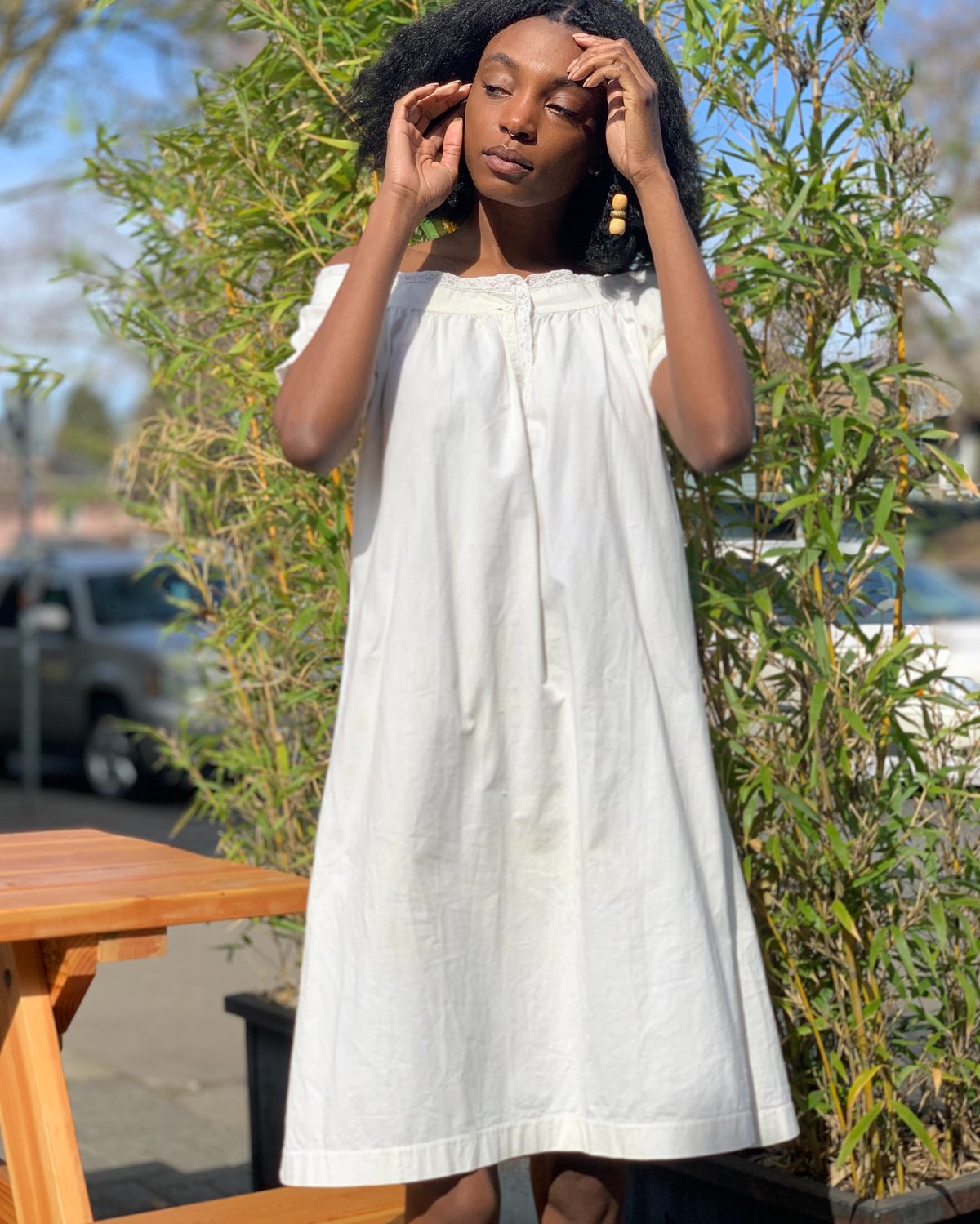 vintage white linen dress MARY 18