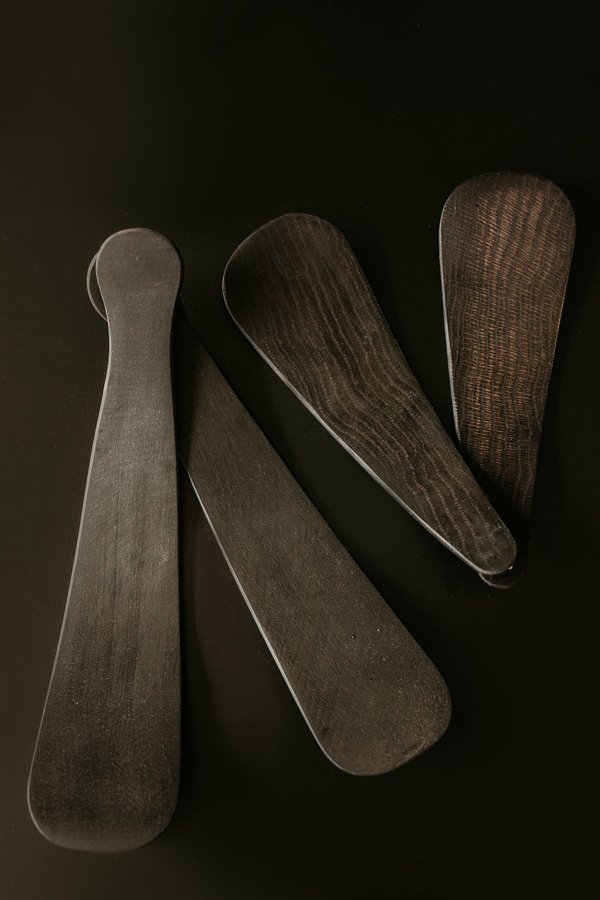 CLEMENTINE'S Ebonized Black Wood Salad Servers - Black