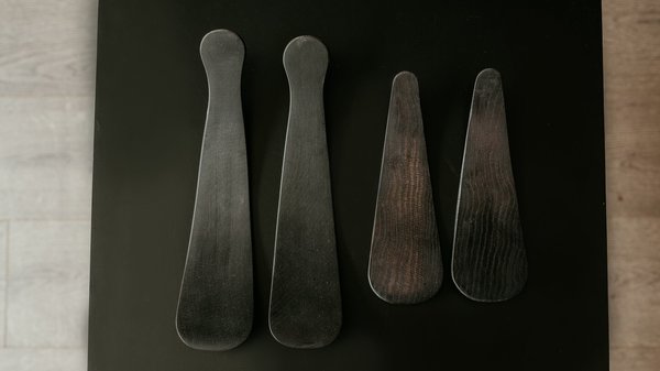 CLEMENTINE'S Ebonized Black Wood Salad Servers - Black