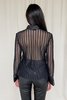 Vintage Sheer Paneled Mesh Blouse - Black  - Thumbnail 3