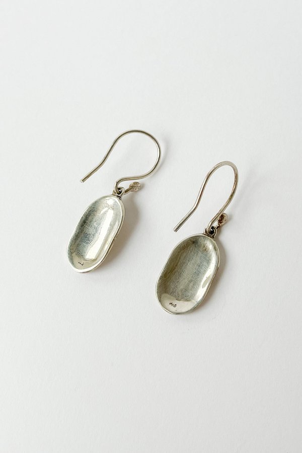 Vintage Oval Fish Hook Earrings - silver Vintage Oval Fish Hook Earrings - silver