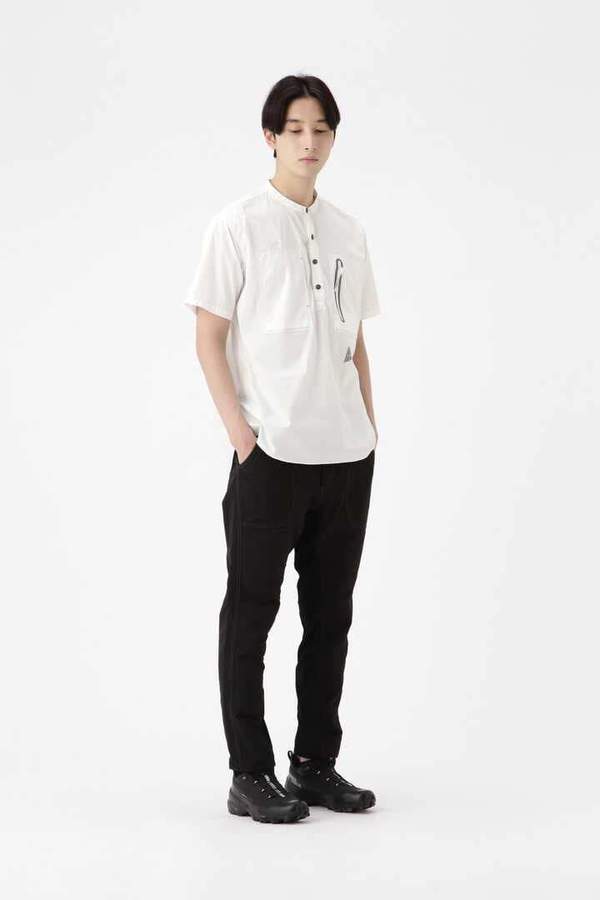 And Wander laser hole over dry short sleeve shirt - White | Garmentory