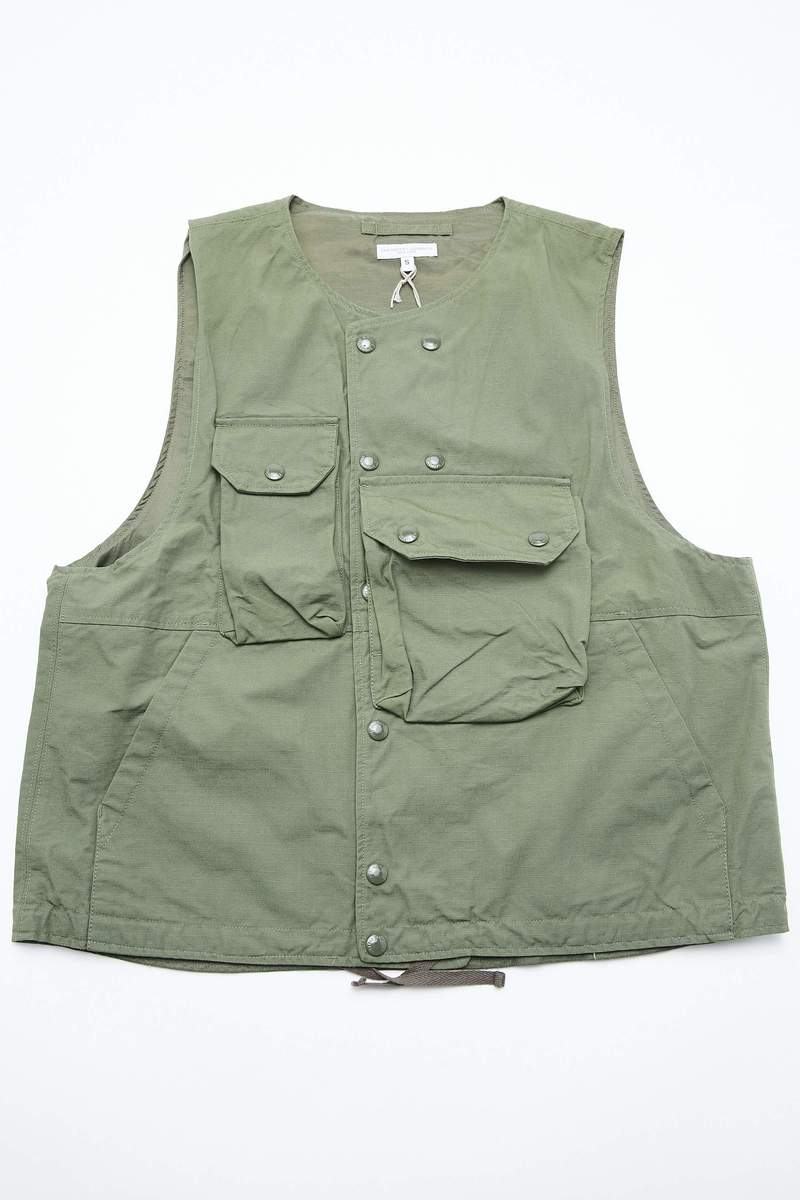 トップス Engineered Garments Cover Vest Engineered Garments Cover Vest, Khaki/Olive – Glasswing
