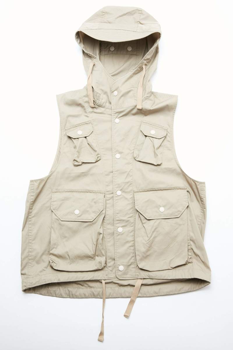 Engineered Garments Field Vest - Khaki High Count Twill | Garmentory