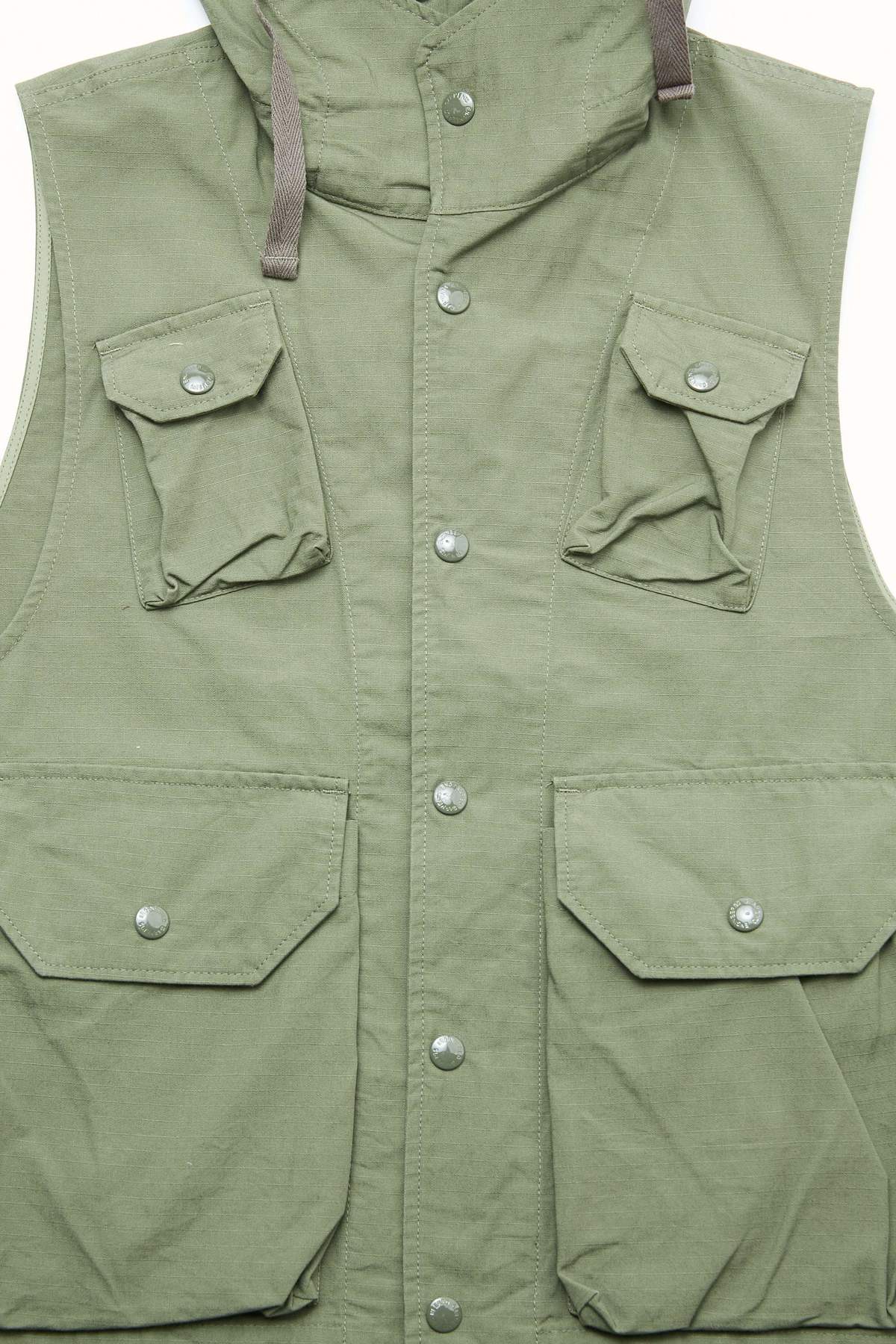 Engineered Garments Field Vest - Olive Cotton Ripstop | Garmentory