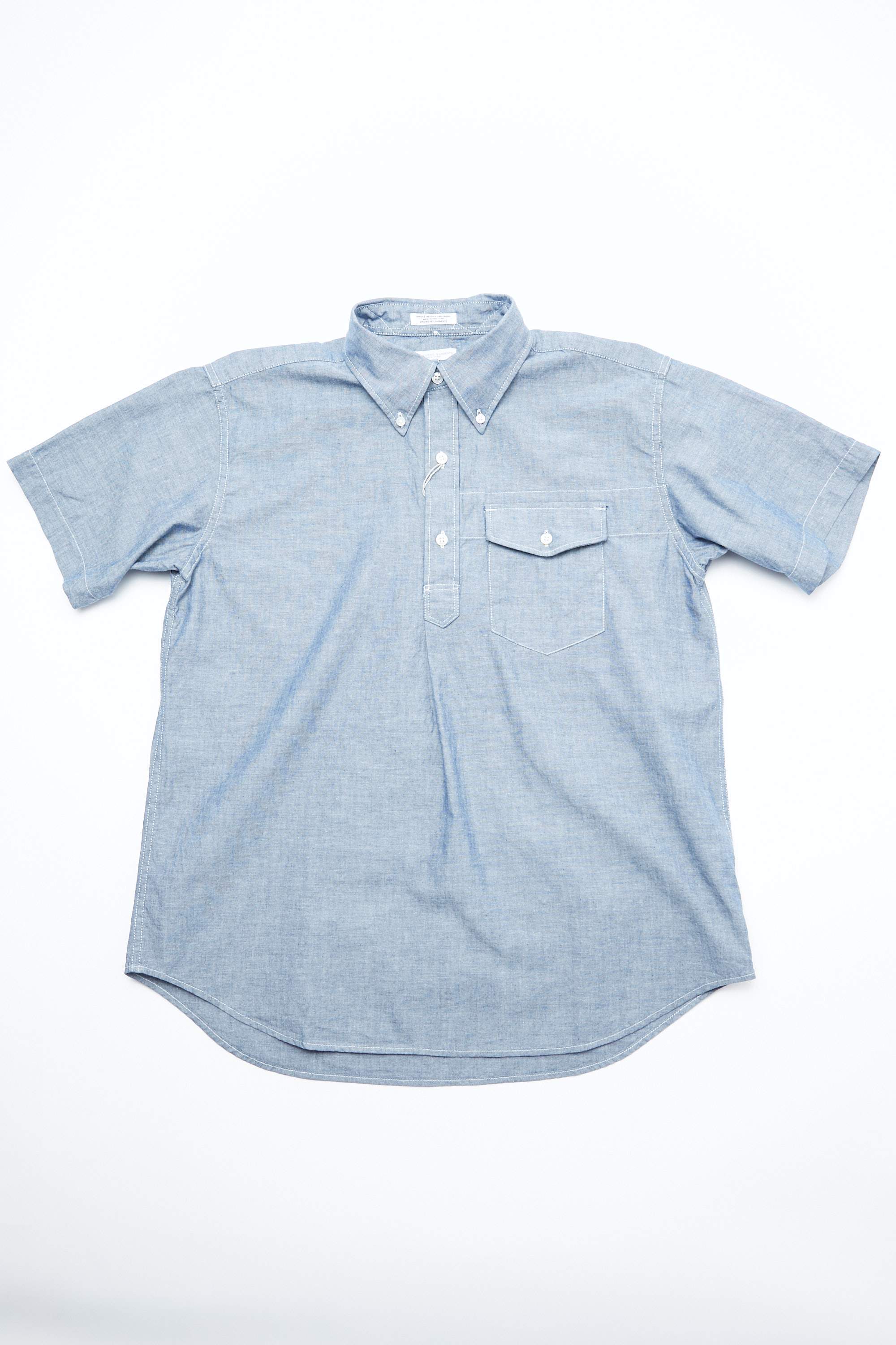 トップス Engineered Garments Popover BD Chambray Engineered Garments Popover BD Shirt - Blue Cotton Chambray