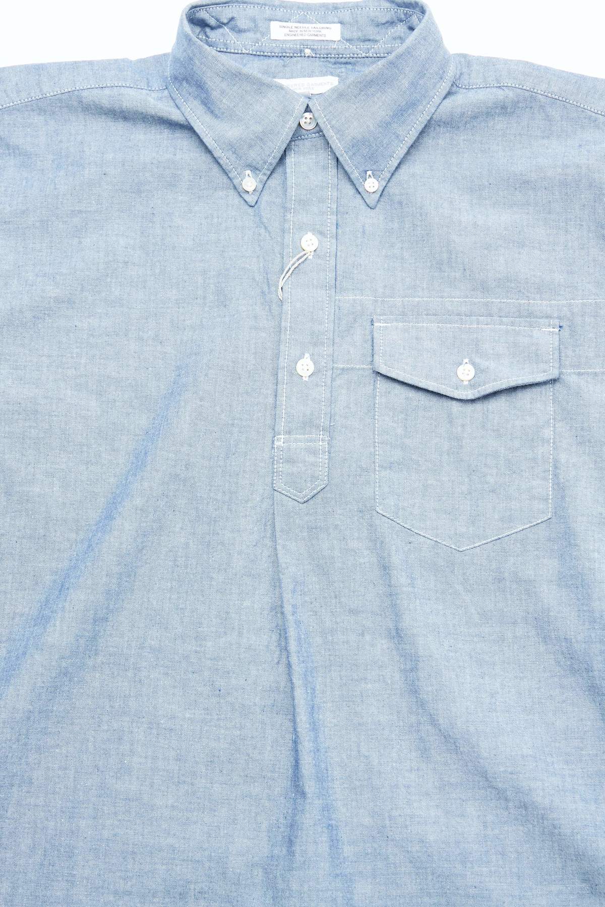 トップス Engineered Garments Popover BD Chambray Engineered Garments cotton Chambray Popover BD Shirt - Blue