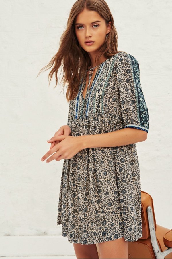 classic work dress Cap Sleeve Size:42,5 pcat-319 Vintage cute unique boat White & Blue Hanbok