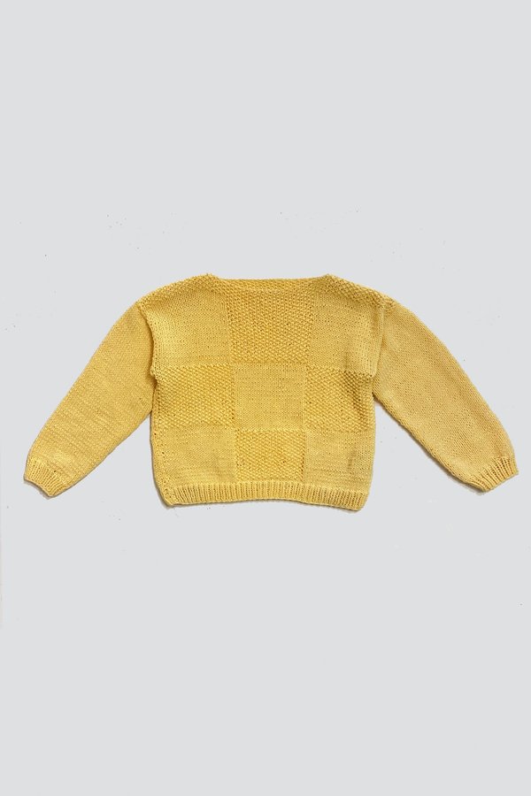 Cotton Butter Squares Crop Knit Pullover Cotton Butter Squares Crop Knit Pullover