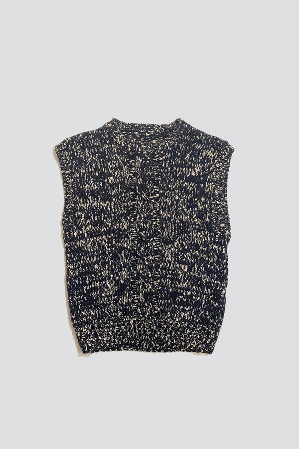 Vintage Cotton Knit Vest - Navy Melange Vintage Cotton Knit Vest - Navy Melange