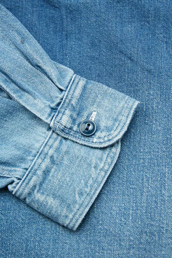 Kapital KOUNTRY 8oz Denim BONE Embroidery Work Shirt - Indigo
