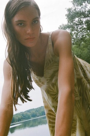 Tropical Print M-Strap Long Dress Tropical Print M-Strap Long Dress
