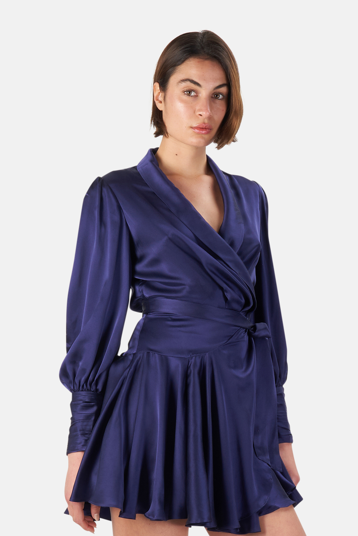 Zimmermann Silk Wrap Mini Dress - Indigo | Garmentory