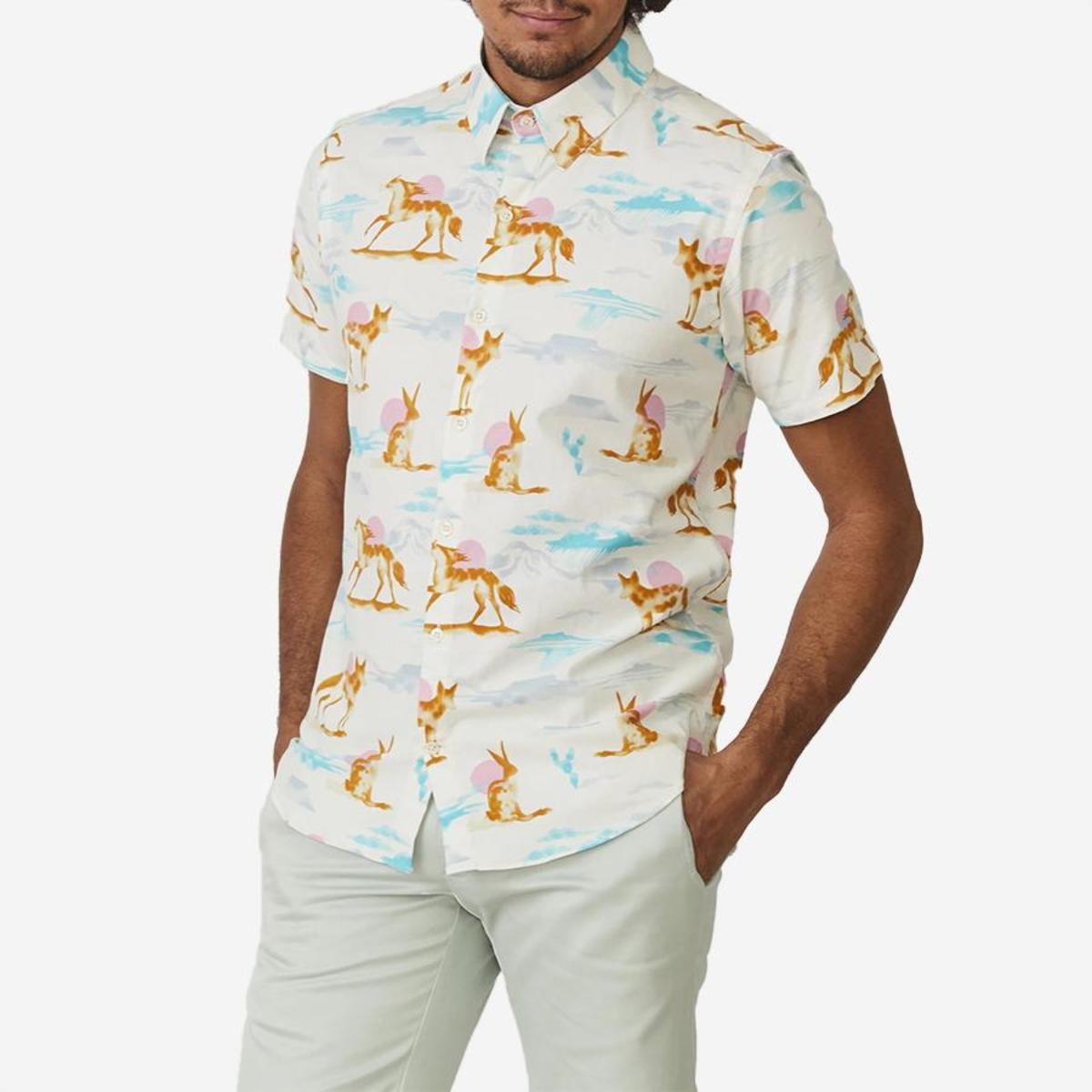 18 Waits The Dylan Short-Sleeve Shirt - Pink Wild Horses - Image 1 of 4