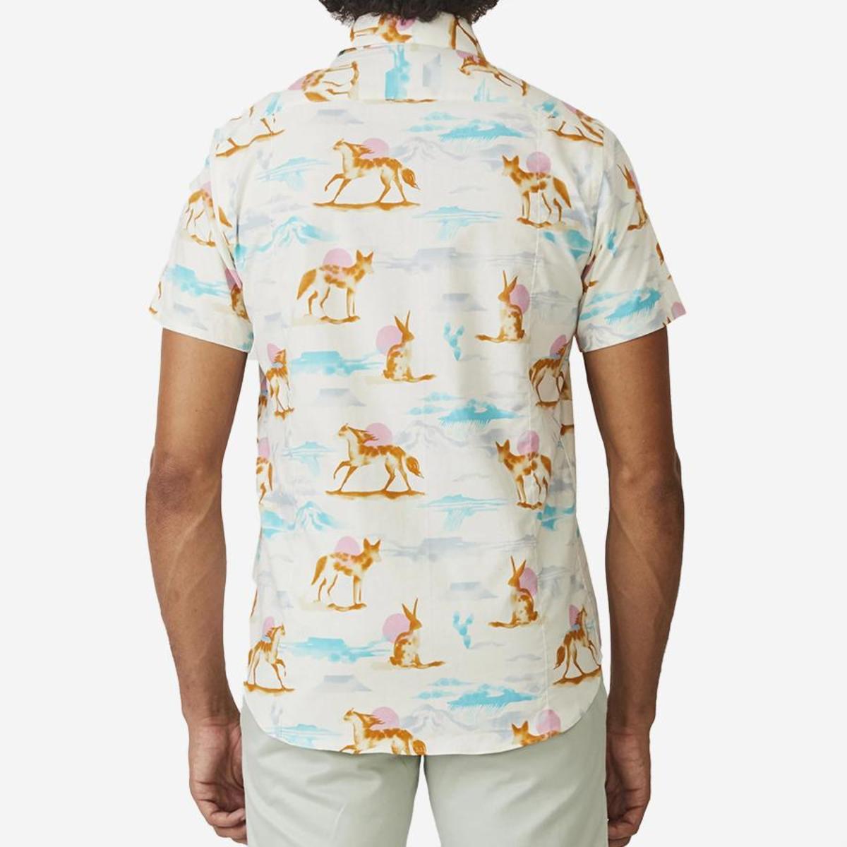 18 Waits The Dylan Short-Sleeve Shirt - Pink Wild Horses - Image 3 of 4