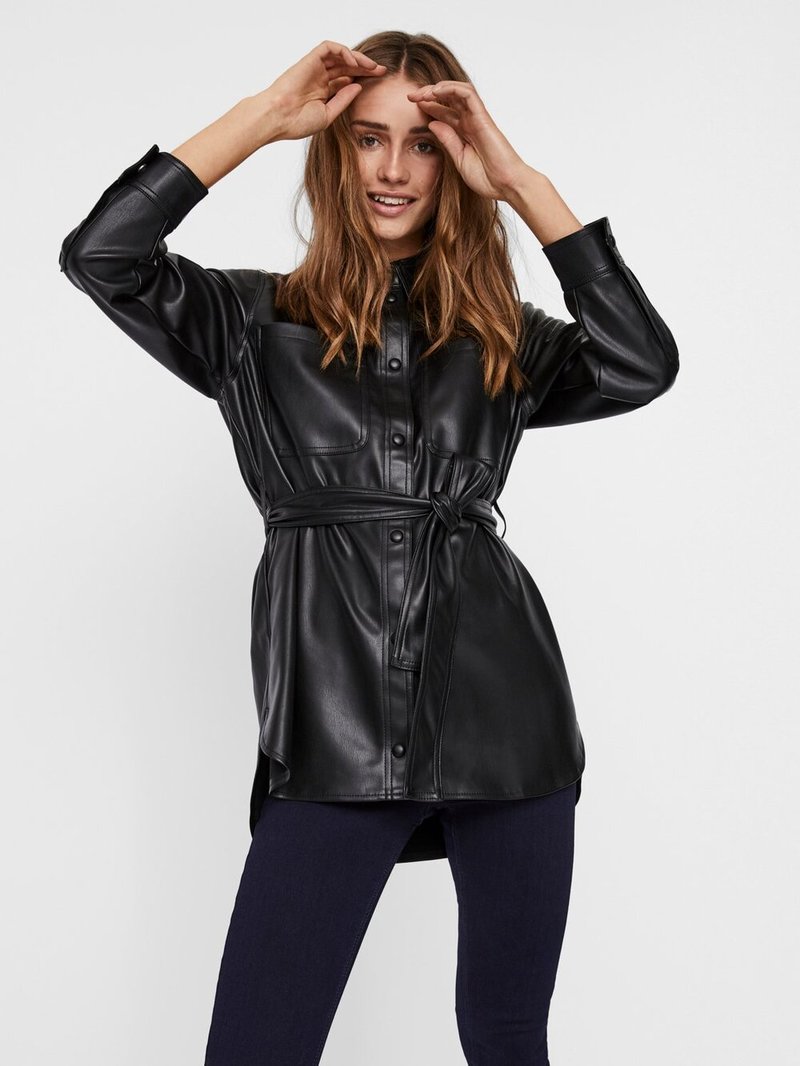 トップス perverze vegan leather large shirts perverze vegan leather large shirts