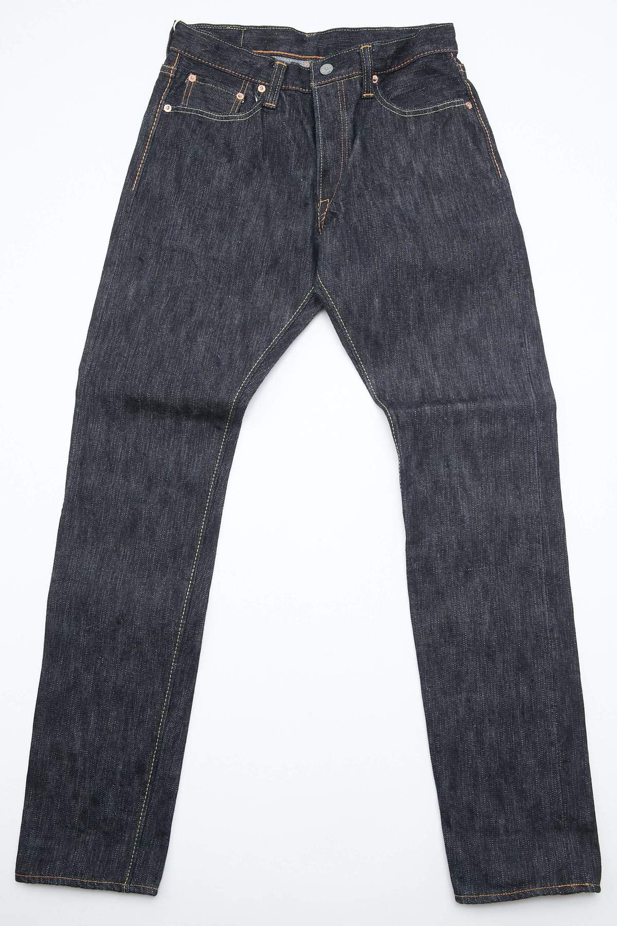 Pure Blue Japan 17.5oz EX Slub Denim Relaxed Tapered Woven Jeans - Wash Indigo - Image 1 of 11