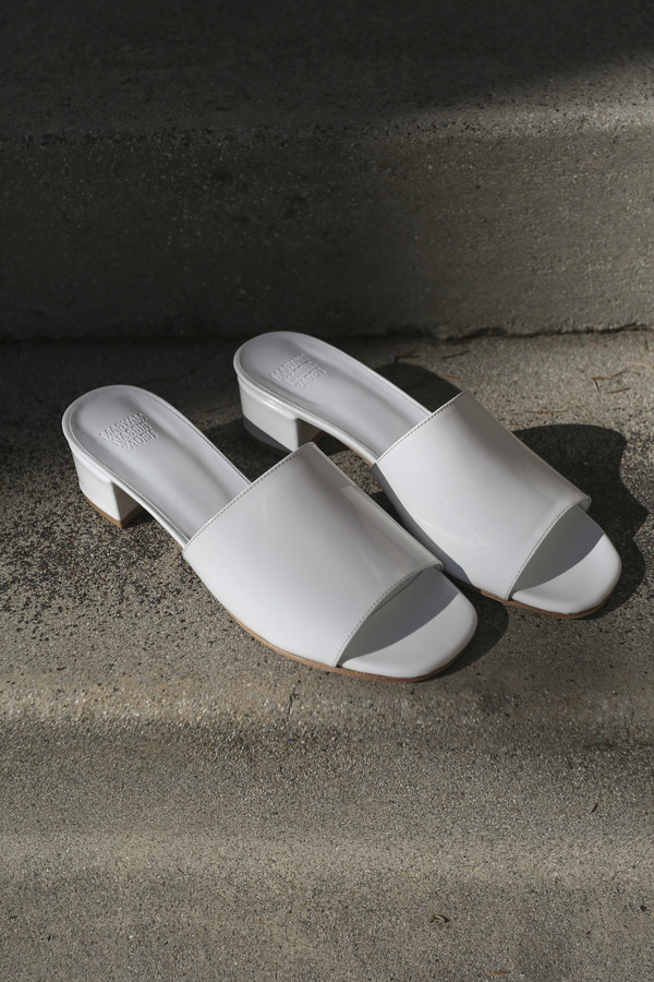 Maryam Nassir Zadeh Sophie Slide in White Patent | Garmentory