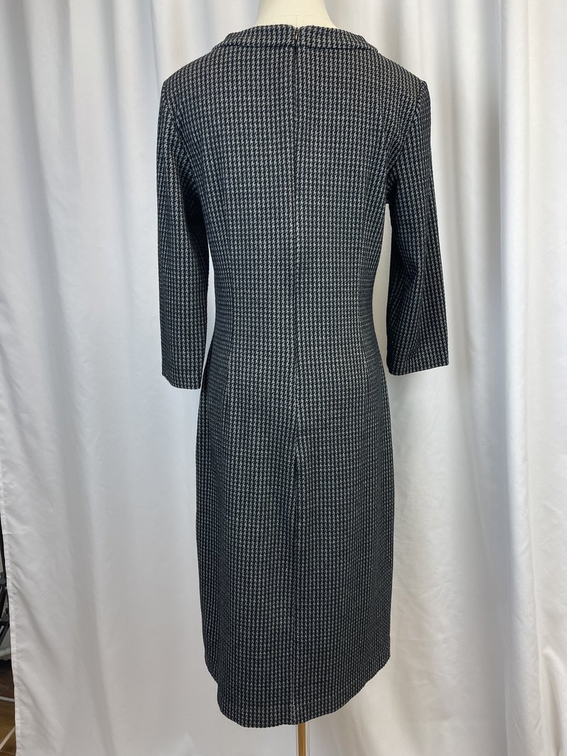 pre-loved] Boden Houndstooth Dress - Grey/Black | Garmentory