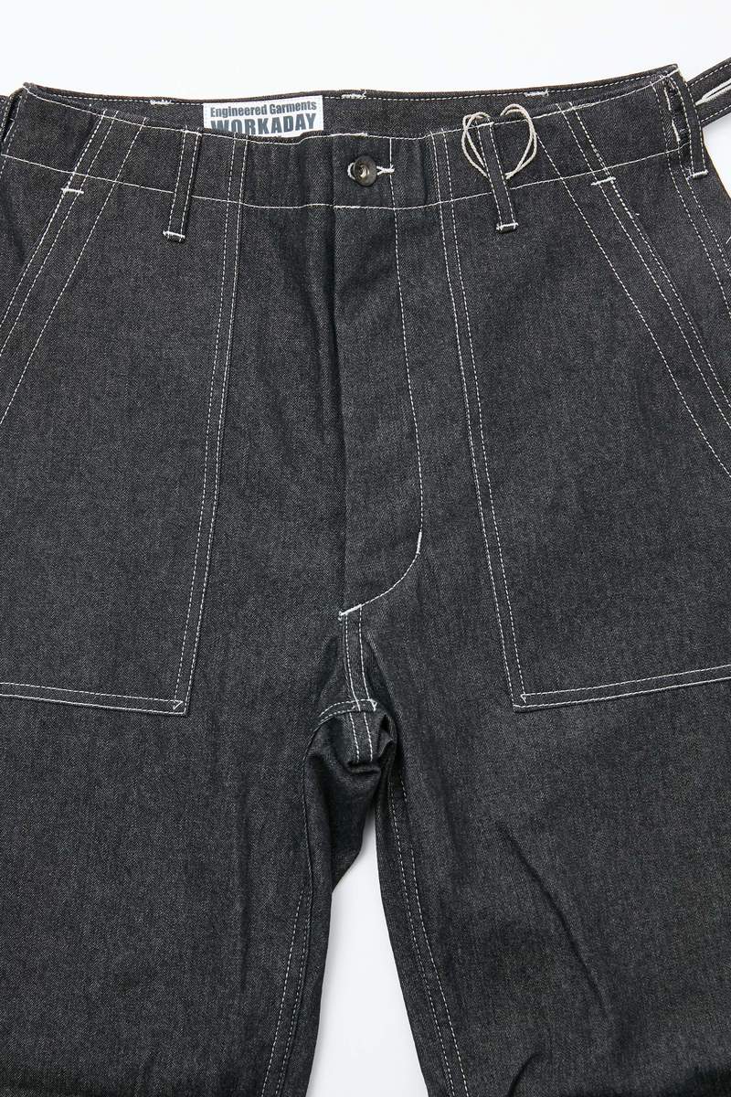 Engineered Garments Workaday 8oz Washed Denim Fatigue Pant - Black