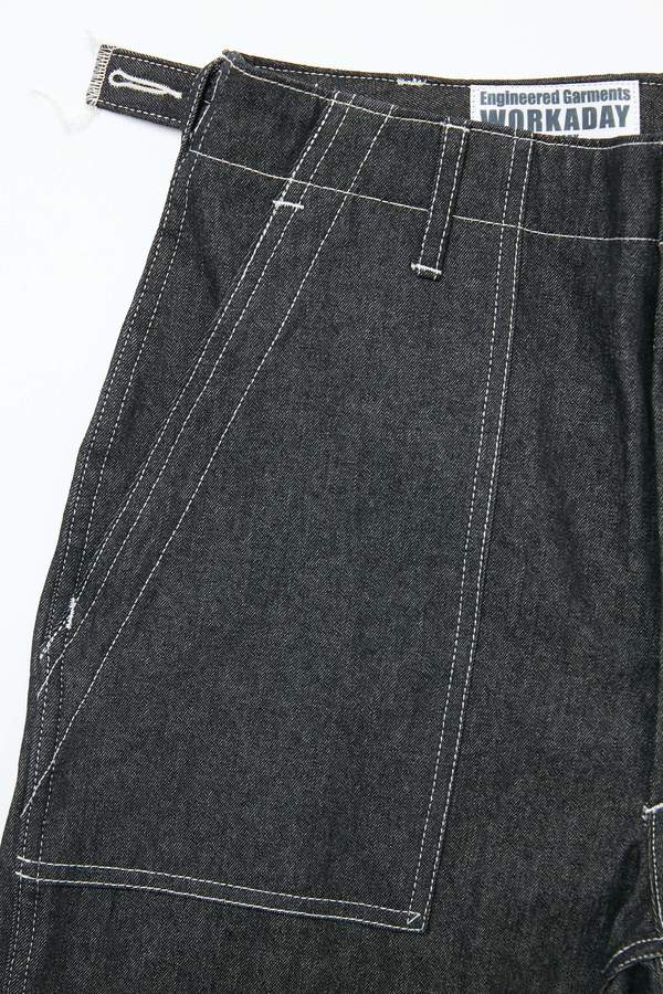 Engineered Garments Workaday 8oz Washed Denim Fatigue Pant - Black