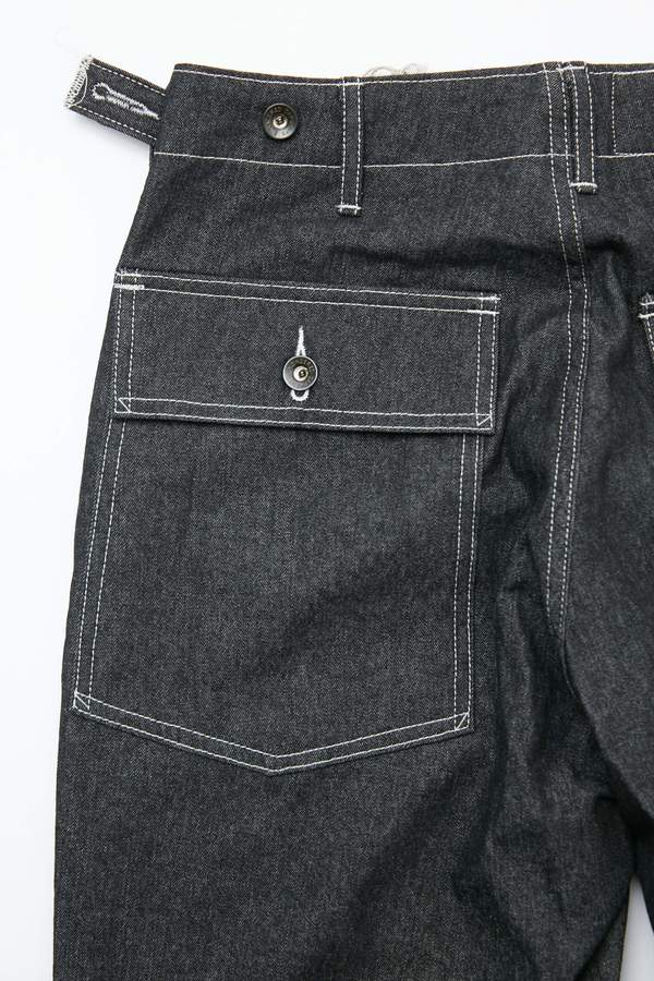 Engineered Garments Workaday 8oz Washed Denim Fatigue Pant - Black