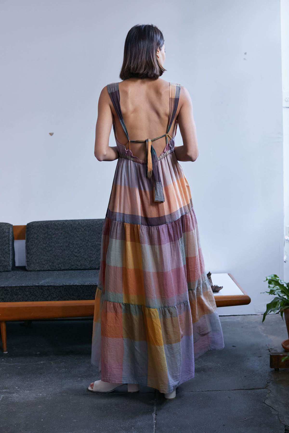 Gema Tier Dress | Dusk Multi Chex | XL | Garmentory