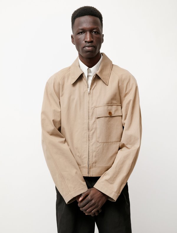 Lemaire Military Blouson shirt - Dark Beige | Garmentory