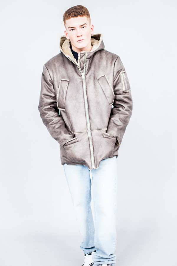 Men's Gosha Rubchinskiy Hooded Sheepskin Coat Beige - SOLD OUT