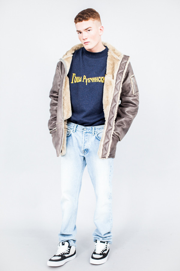 Men's Gosha Rubchinskiy Hooded Sheepskin Coat Beige - SOLD OUT