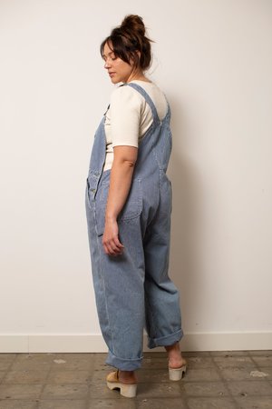 〜70s KEY Vintage Hickory Stripe Overalls 70s KEY Vintage Hickory Stripe Overalls Striped Bib Overalls